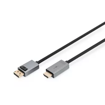 DIGITUS DP į HDMI laidas su LED 4K/30Hz, 2m, aliuminio korpusas, auksuoti kontaktai, palaiko 4K30Hz