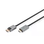 DIGITUS DP į HDMI laidas su LED 4K/30Hz, 2m, aliuminio korpusas, auksuoti kontaktai, palaiko 4K30Hz