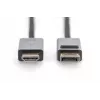 DIGITUS DP į HDMI laidas su LED 4K/30Hz, 2m, aliuminio korpusas, auksuoti kontaktai, palaiko 4K30Hz