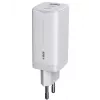 IBOX ILUC65W universalus mobiliojo įrenginio kroviklis, 65W, 2x USB-C + 1x USB-A, baltas, 1.5 m laidas