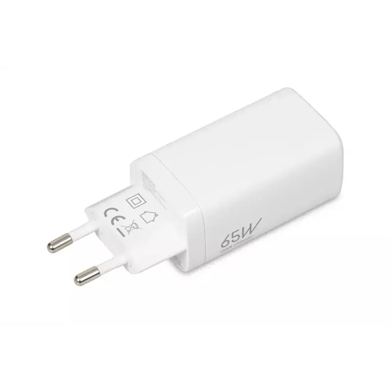 IBOX ILUC65W universalus mobiliojo įrenginio kroviklis, 65W, 2x USB-C + 1x USB-A, baltas, 1.5 m laidas
