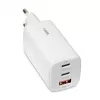 IBOX ILUC65W universalus mobiliojo įrenginio kroviklis, 65W, 2x USB-C + 1x USB-A, baltas, 1.5 m laidas