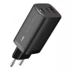 Kroviklis AC mobiliesiems įrenginiams IBOX ILUC65B — 65 W, 3x USB (2x USB‑A Gen1, 1x USB‑C), juodas, 100–240 V
