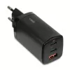 Kroviklis AC mobiliesiems įrenginiams IBOX ILUC65B — 65 W, 3x USB (2x USB‑A Gen1, 1x USB‑C), juodas, 100–240 V