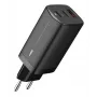 Kroviklis AC mobiliesiems įrenginiams IBOX ILUC65B — 65 W, 3x USB (2x USB‑A Gen1, 1x USB‑C), juodas, 100–240 V