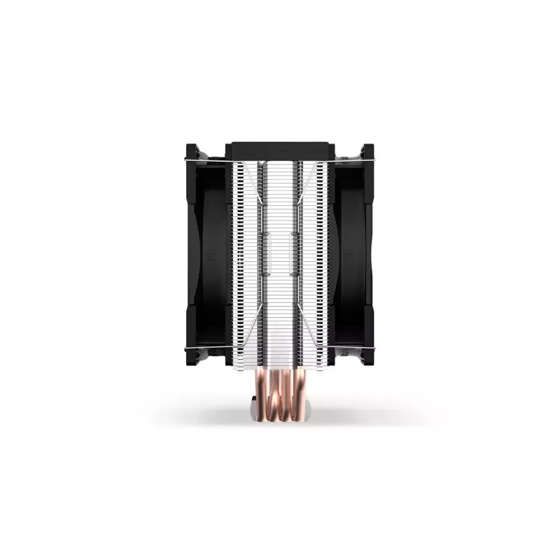 Oro aušintuvas ENDORFY Fera 5 Dual Fan — 2x 120 mm PWM ventiliatoriai, 4 šilumos vamzdeliai, TDP 220 W, suderinamas su LGA 2011 ir kitais lizdais, juodas