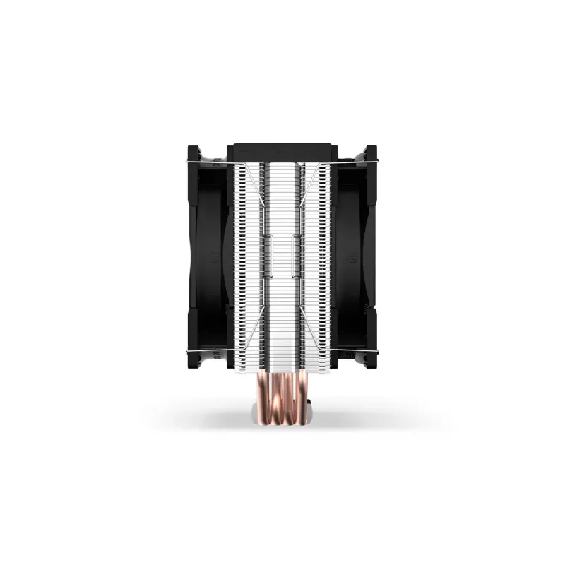 Oro aušintuvas ENDORFY Fera 5 Dual Fan — 2x 120 mm PWM ventiliatoriai, 4 šilumos vamzdeliai, TDP 220 W, suderinamas su LGA 2011 ir kitais lizdais, juodas