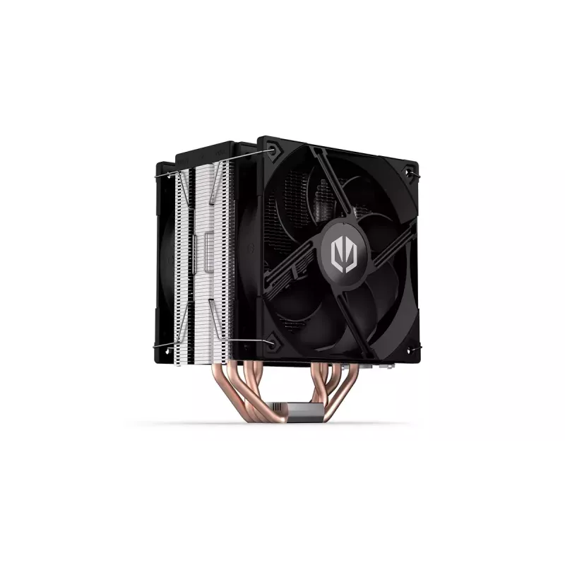 Oro aušintuvas ENDORFY Fera 5 Dual Fan — 2x 120 mm PWM ventiliatoriai, 4 šilumos vamzdeliai, TDP 220 W, suderinamas su LGA 2011 ir kitais lizdais, juodas