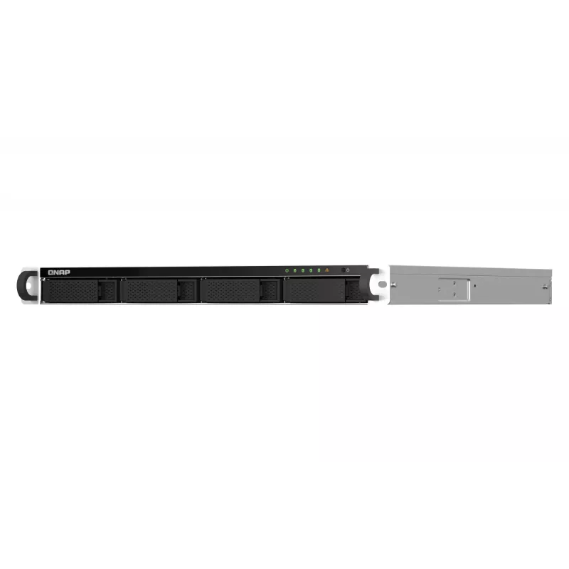 QNAP TS-464U-RP NAS stovo (1U) Intel® Celeron® N5095 8 GB DDR4 0 TB QNAP Turbo System aliuminis, juodas