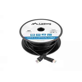LANBERG HDMI laidas - M/m V2.1 Optinis AOC - 30m Juodas