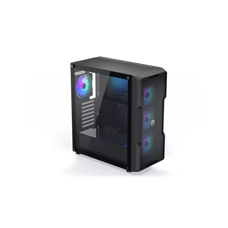 Korpusas ENDORFY Regnum 400 ARGB Tower Black — ATX, grūdintas stiklas, ARGB, 3x120mm priekyje, 1x120mm gale, palaiko GPU 37 cm