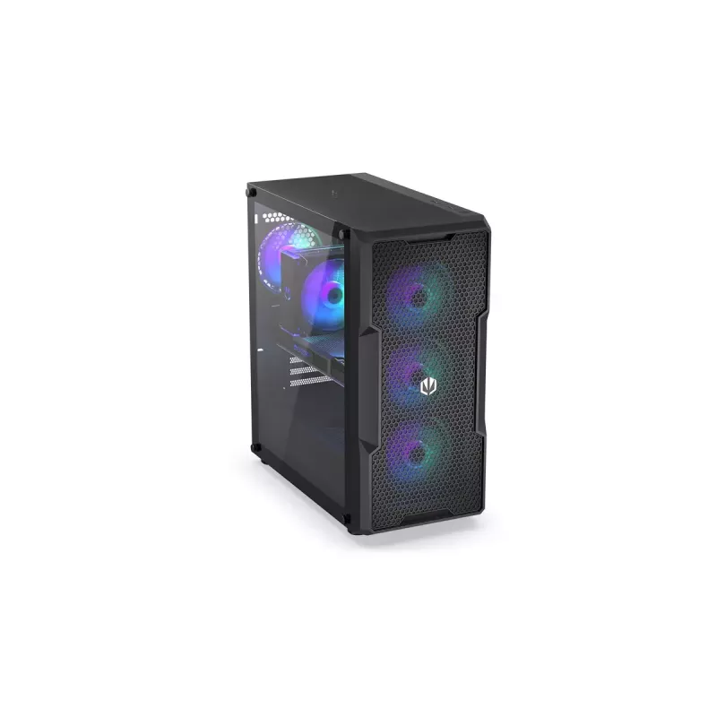 Korpusas ENDORFY Regnum 400 ARGB Tower Black — ATX, grūdintas stiklas, ARGB, 3x120mm priekyje, 1x120mm gale, palaiko GPU 37 cm
