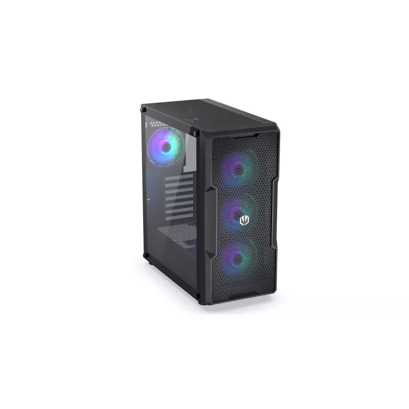 Korpusas ENDORFY Regnum 400 ARGB Tower Black — ATX, grūdintas stiklas, ARGB, 3x120mm priekyje, 1x120mm gale, palaiko GPU 37 cm