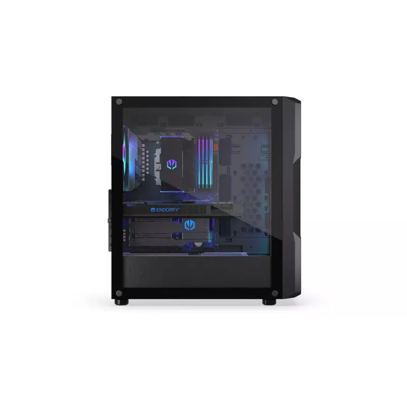 Korpusas ENDORFY Regnum 400 ARGB Tower Black — ATX, grūdintas stiklas, ARGB, 3x120mm priekyje, 1x120mm gale, palaiko GPU 37 cm