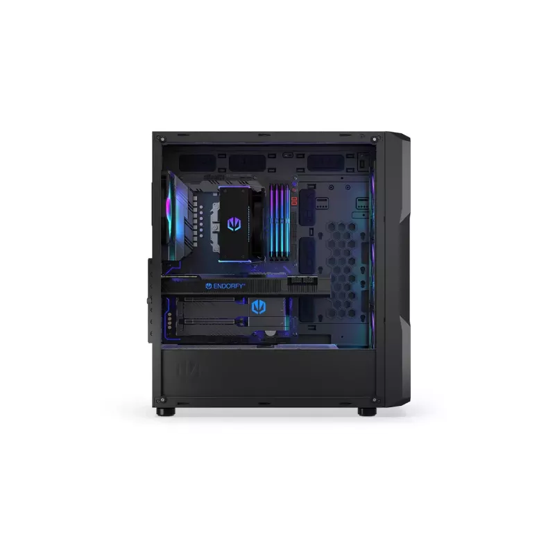 Korpusas ENDORFY Regnum 400 ARGB Tower Black — ATX, grūdintas stiklas, ARGB, 3x120mm priekyje, 1x120mm gale, palaiko GPU 37 cm