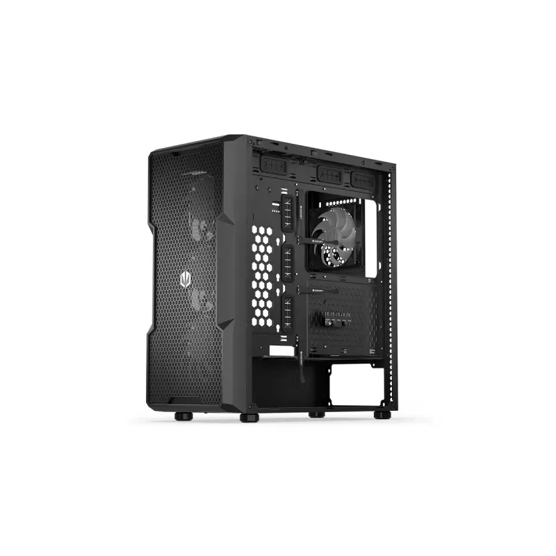 Korpusas ENDORFY Regnum 400 ARGB Tower Black — ATX, grūdintas stiklas, ARGB, 3x120mm priekyje, 1x120mm gale, palaiko GPU 37 cm