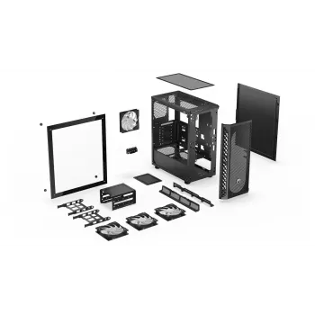 Korpusas ENDORFY Signum 300 ARGB Tower Black — ATX, grūdintas stiklas, ARGB apšvietimas, palaiko GPU 350mm, aušintuvo aukštis 161mm