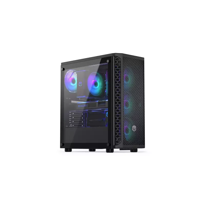 Korpusas ENDORFY Signum 300 ARGB Tower Black — ATX, grūdintas stiklas, ARGB apšvietimas, palaiko GPU 350mm, aušintuvo aukštis 161mm