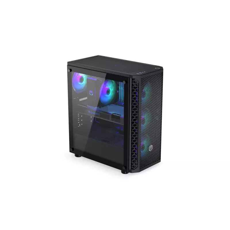 Korpusas ENDORFY Signum 300 ARGB Tower Black — ATX, grūdintas stiklas, ARGB apšvietimas, palaiko GPU 350mm, aušintuvo aukštis 161mm