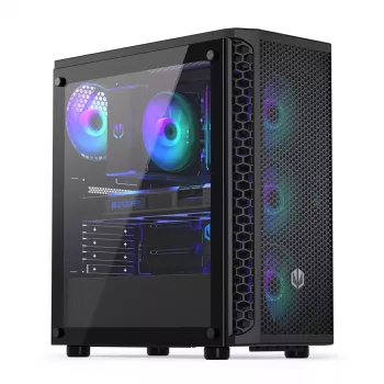 Korpusas ENDORFY Signum 300 ARGB Tower Black — ATX, grūdintas stiklas, ARGB apšvietimas, palaiko GPU 350mm, aušintuvo aukštis 161mm