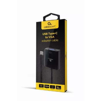 GEMBIRD USB Type-C į VGA vaizdo adapteris, 15 cm, juodas