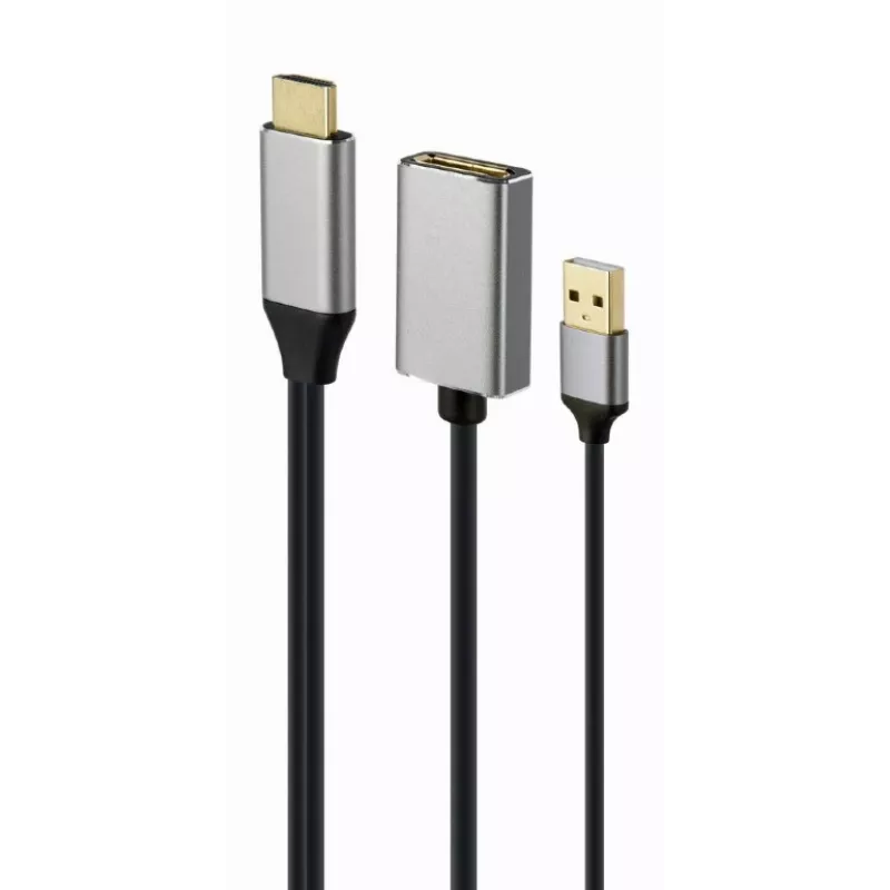 GEMBIRD Active 4K HDMI vyriškas į DisplayPort moterišką adapteris, juodas