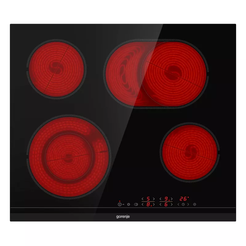 Gorenje ECT643BCSC įmontuojama keraminė kaitlentė 4 zonos jutiklinis valdymas
