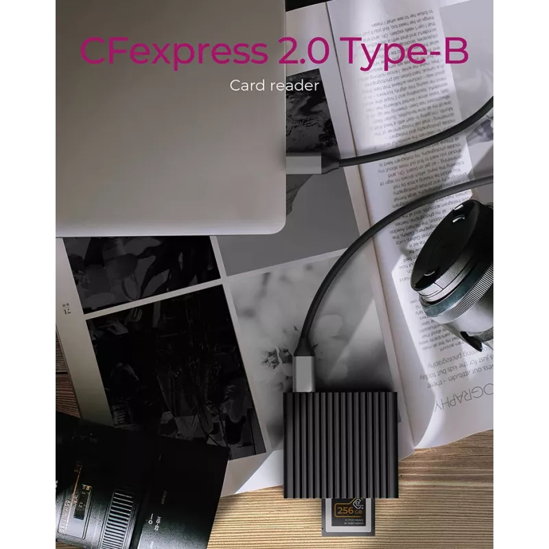 ICY BOX IB-CR404-C31 kortelių skaitytuvas CFexpress 2.0 Type-B, USB 3.2 Gen 2, aliuminis, juodas