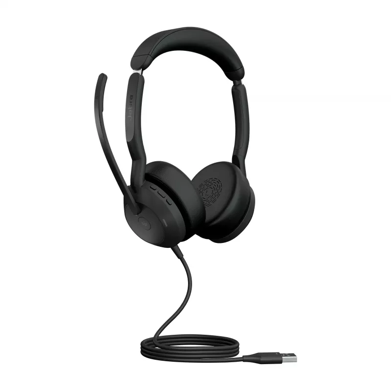 Ausinės Jabra Evolve2 50 - USB-A MS Stereo, laidinės, biurui/skambučių centrui, 20 - 20000 Hz, 127 g, juodos