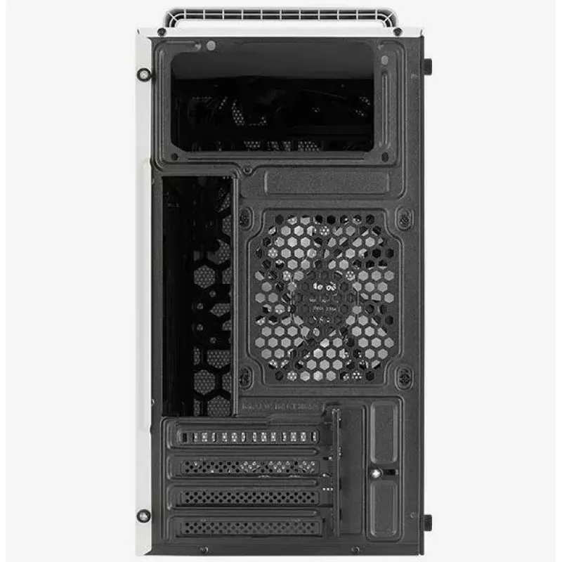 Korpusas AEROCOOL PGS CS-109-G-WT-v1 Mini Tower SPCC baltas — microATX, iki 26 cm GPU, FRGB, tinklelinis priekis