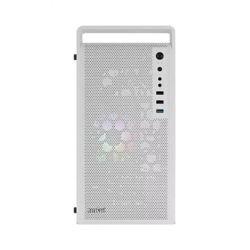 Korpusas AEROCOOL PGS CS-109-G-WT-v1 Mini Tower SPCC baltas — microATX, iki 26 cm GPU, FRGB, tinklelinis priekis