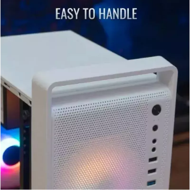 Korpusas AEROCOOL PGS CS-109-G-WT-v1 Mini Tower SPCC baltas — microATX, iki 26 cm GPU, FRGB, tinklelinis priekis