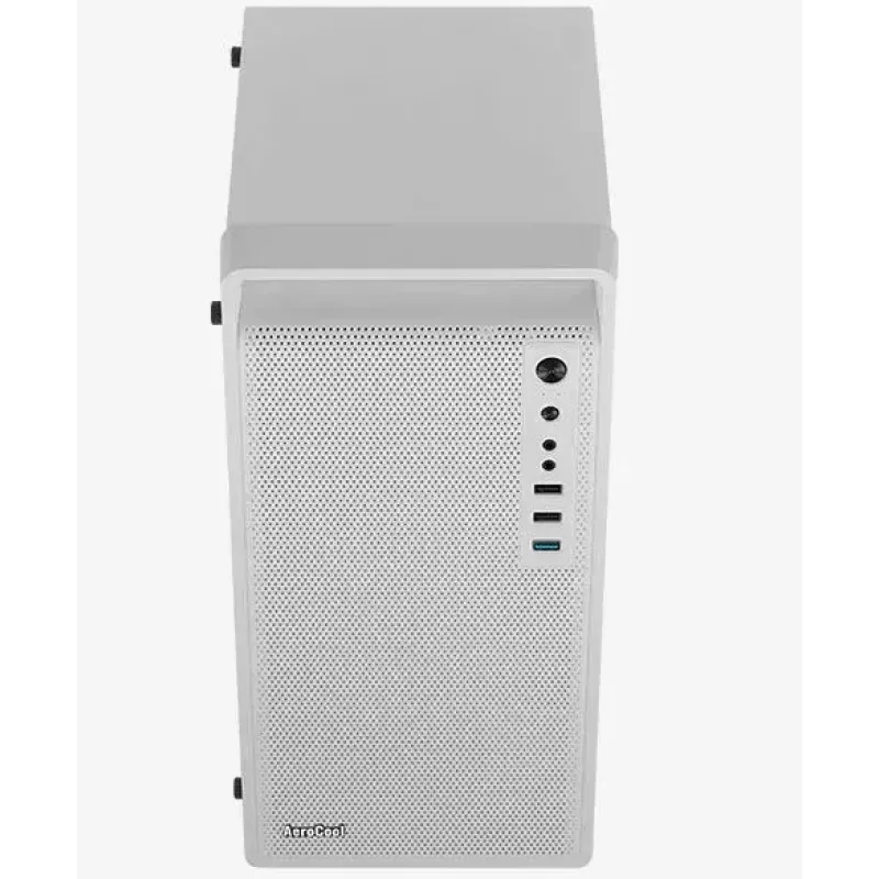 Korpusas AEROCOOL PGS CS-109-G-WT-v1 Mini Tower SPCC baltas — microATX, iki 26 cm GPU, FRGB, tinklelinis priekis