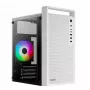 Korpusas AEROCOOL PGS CS-109-G-WT-v1 Mini Tower SPCC baltas — microATX, iki 26 cm GPU, FRGB, tinklelinis priekis