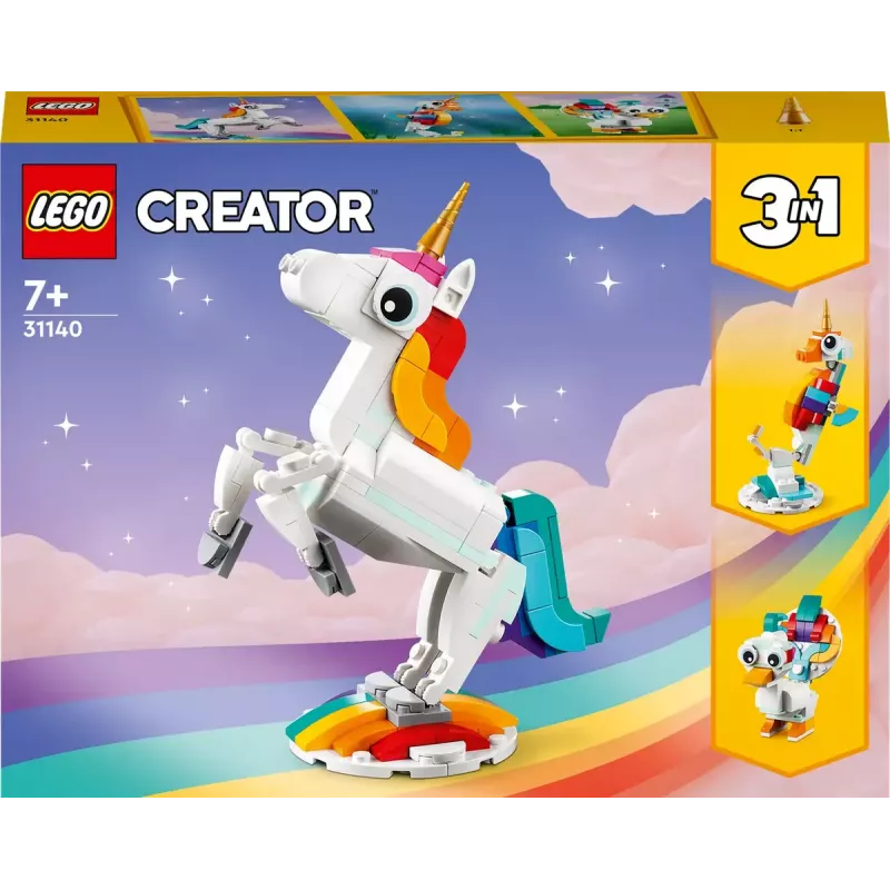 Konstruktorius LEGO Creator 3in1 31140 Stebuklingas vienaragis, 145 dalių, 130 mm aukštis, nuo 7 metų