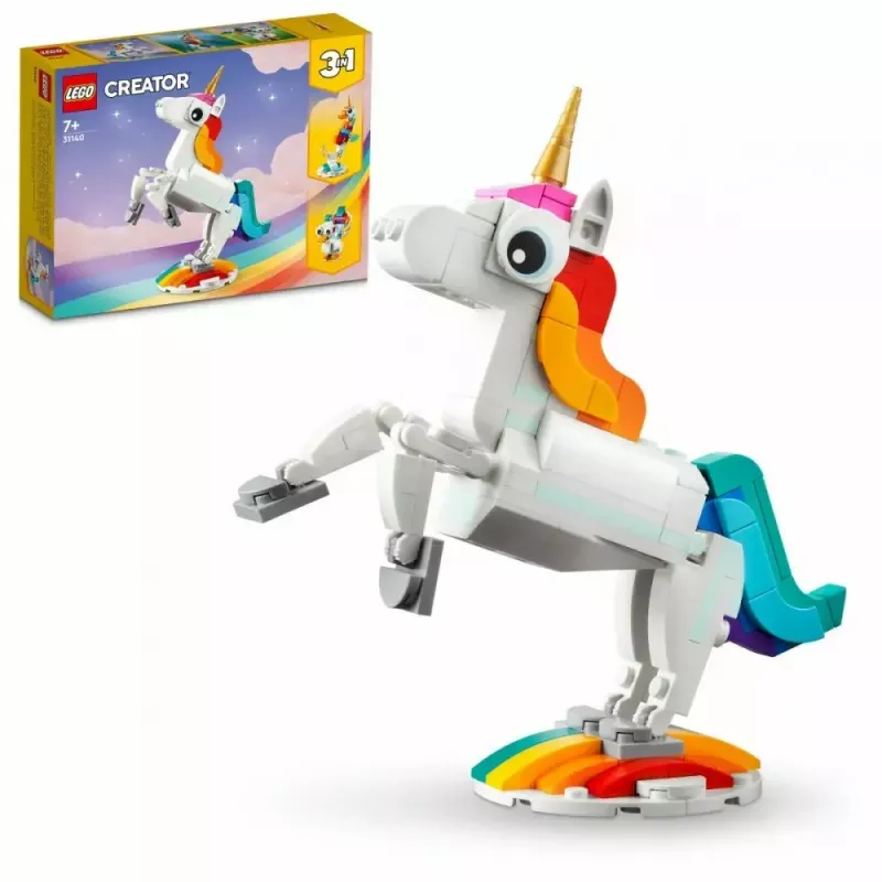 Konstruktorius LEGO Creator 3in1 31140 Stebuklingas vienaragis, 145 dalių, 130 mm aukštis, nuo 7 metų