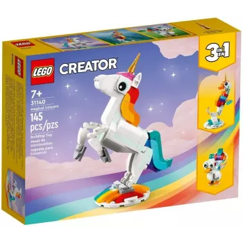 Konstruktorius LEGO Creator 3in1 31140 Stebuklingas vienaragis, 145 dalių, 130 mm aukštis, nuo 7 metų