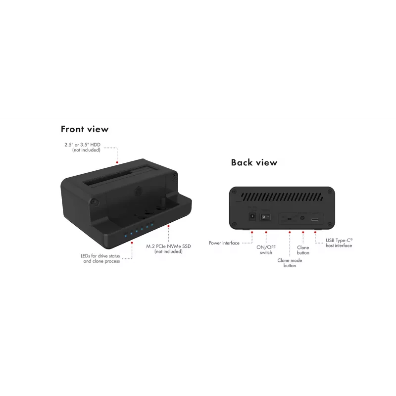 ICY BOX IB-2914MSCL-C31 USB 3.2 Gen 2 (3.1 Gen 2) Type-C juoda