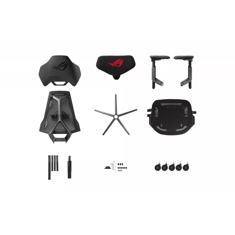 ASUS ROG Destrier Ergo tinklinė sėdynė Juoda 720mm 840mm 134cm