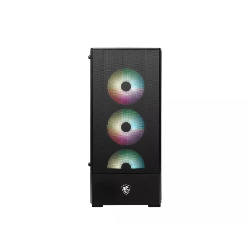 Korpusas MSI MAG FORGE 112R Midi Tower Juodas su Grūdintu Stiklu, 3x120mm Priekiniai Ventiliatoriai, ATX/Micro-ATX/Mini-ITX
