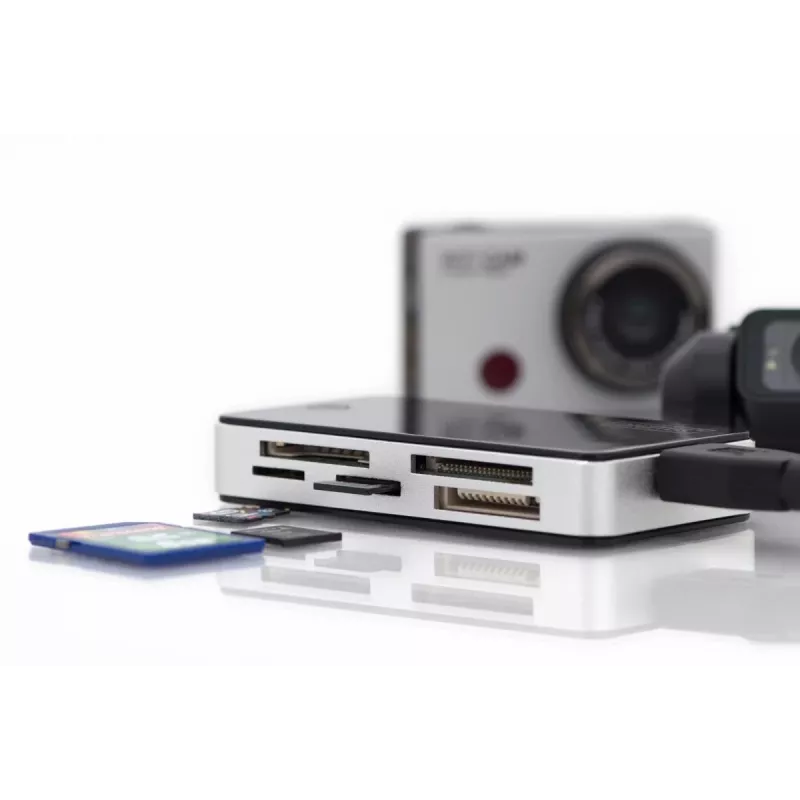 DIGITUS USB 3.0 kortelių skaitytuvas, palaiko MS/SD/SDHC/MiniSD/M2/CF/MD/SDXC korteles, 1 m USB A laidas
