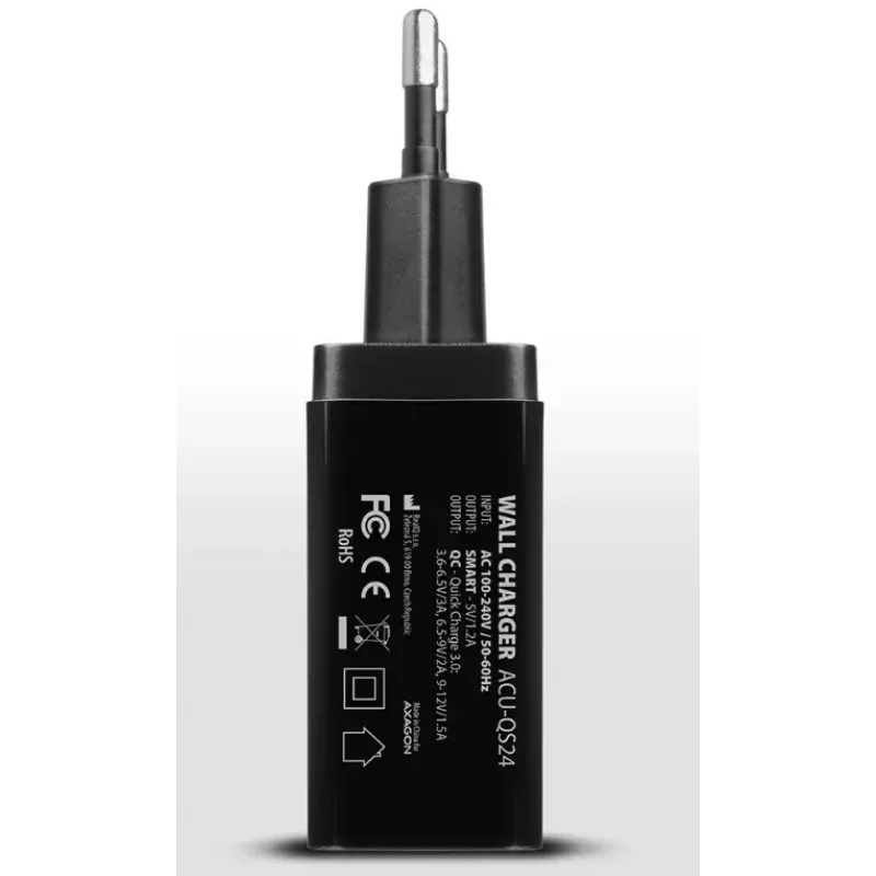 Sieninis įkroviklis AXAGON ACU-QS24 2x USB QC3.0/AFC/FCP + 5V-1,2A 24W