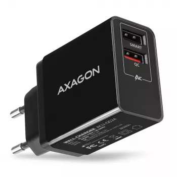 Sieninis įkroviklis AXAGON ACU-QS24 2x USB QC3.0/AFC/FCP + 5V-1,2A 24W