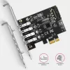 PCIe kortelė Axagon PCEU-43RS – 4x USB 3.2 Gen 1 5 Gbps prievadai, dvigubas maitinimas, Renesas PD720201, SP ir LP