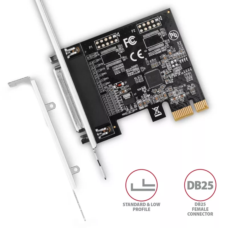 „Axagon PCEA-P1N“ PCIe – 1x lygiagretusis prievadas su SP ir LP adapteriu