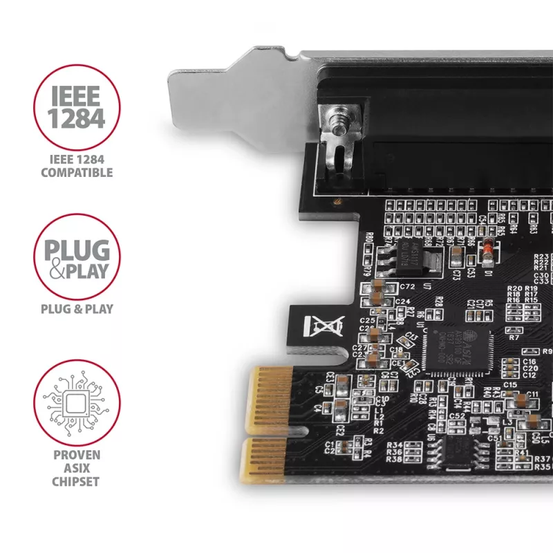 „Axagon PCEA-P1N“ PCIe – 1x lygiagretusis prievadas su SP ir LP adapteriu