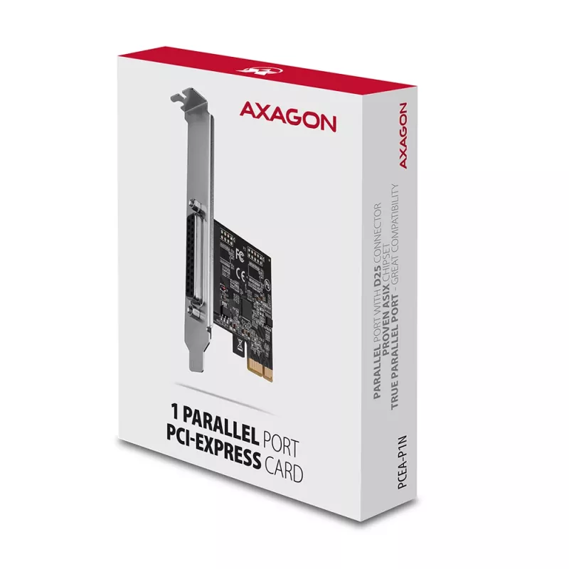 „Axagon PCEA-P1N“ PCIe – 1x lygiagretusis prievadas su SP ir LP adapteriu