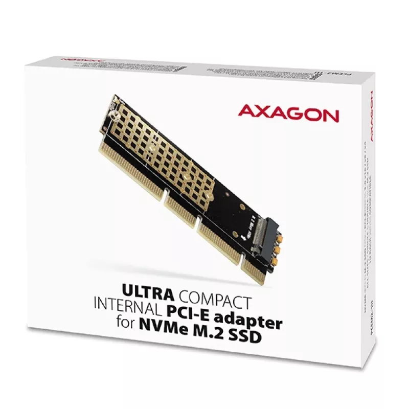 Axagon PCEM2-1U PCIe x16/x8/x4 – M.2 NVMe M-rakto lizdo adapteris 1U
