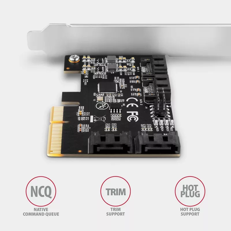 Axagon PCES-SA4X4 PCIe valdiklis - 4x vidiniai SATA 6G prievadai, ASM1164, SP & LP