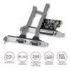 Axagon PCEA-PSN PCIe adapteris - 1x lygiagretus ir 2x nuoseklus (RS-232) prievadas, 250 kbps, su standartiniu ir žemo profilio laikikliais